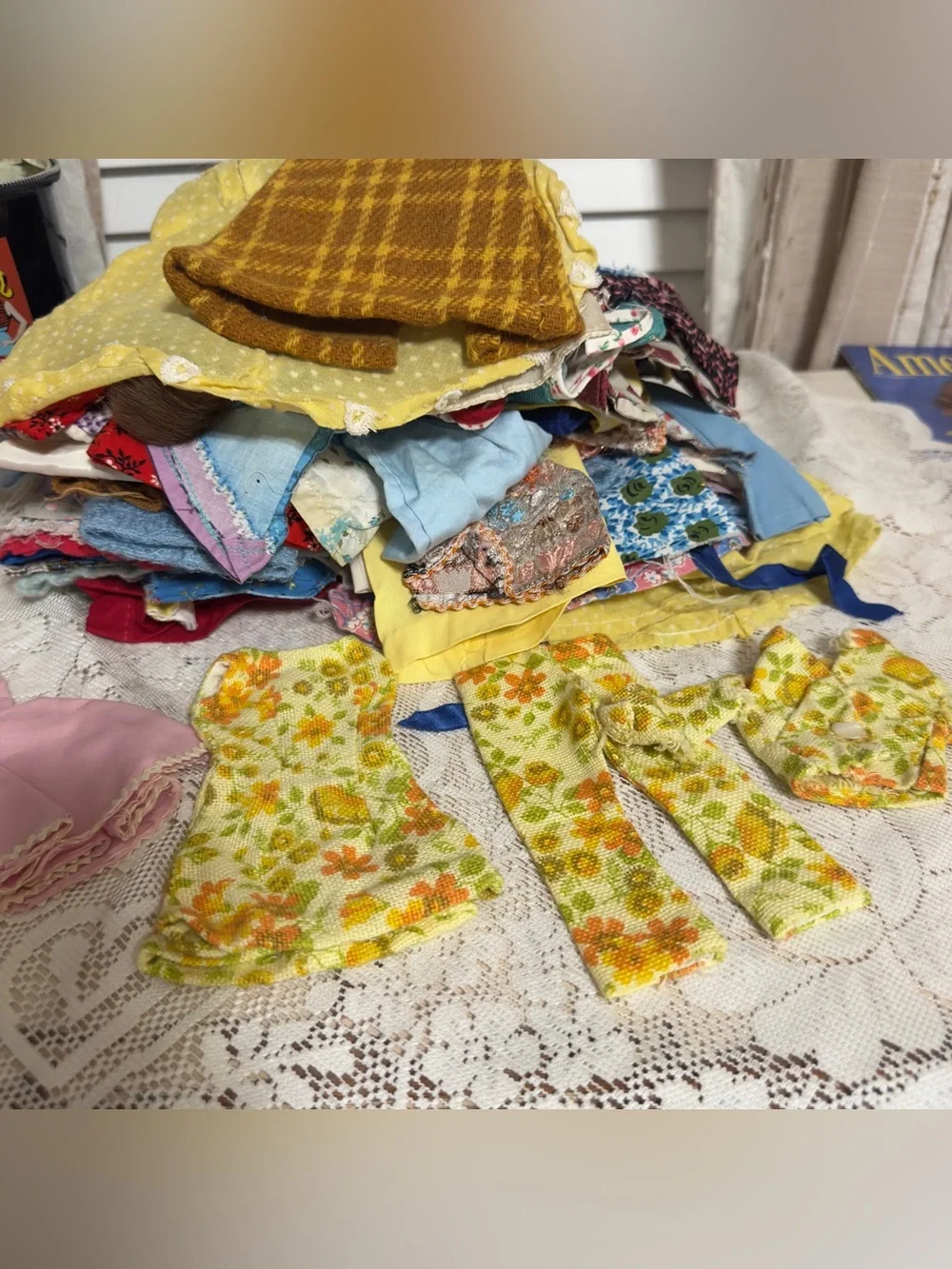 Vintage Barbie Doll Clothing Lot 100+ Handmade Outfits w/ Vintage Barbie Case